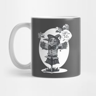 scarecrow funny cartoon grey tint Mug